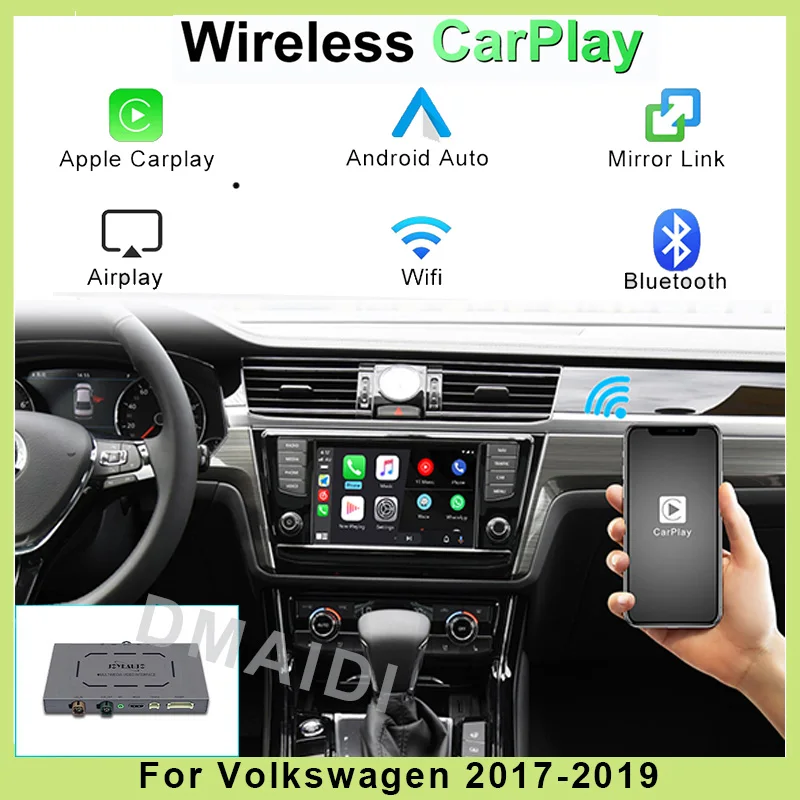 

Обновленная Поддержка беспроводного автомобильного декодера Carplay Android для Volkswagen VW Polo Golf Touareg Tiguan Teramont Passat 2017-2019