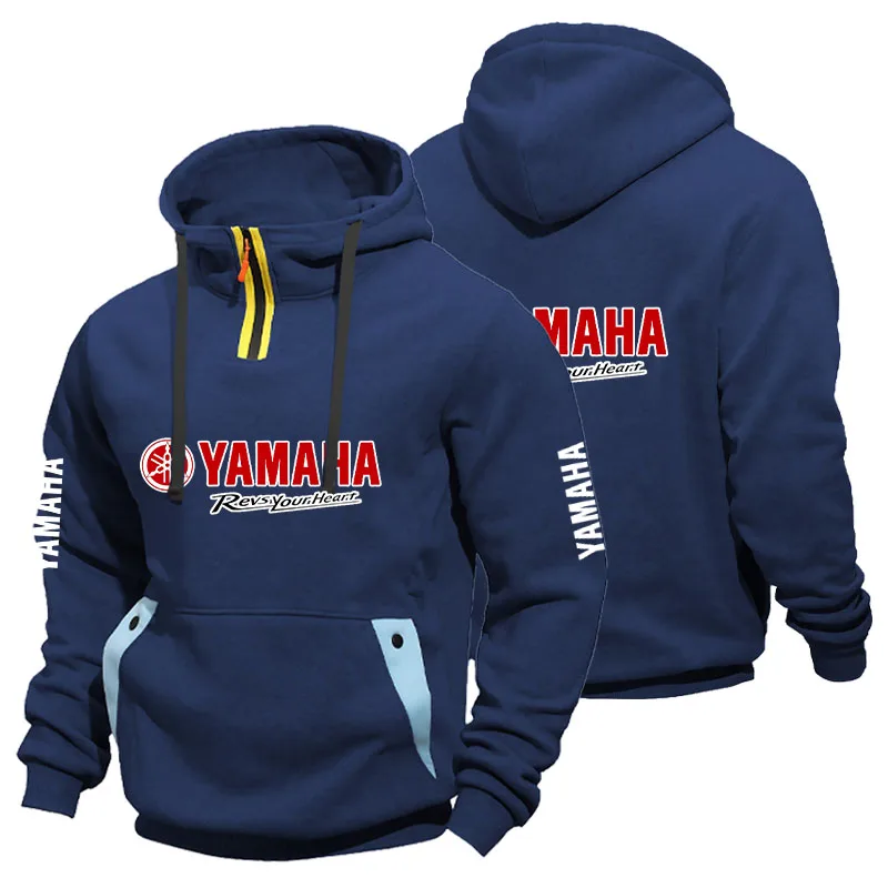 Yamaha's New Men's Hooded Sports Jacket With Large Pocket Hooded OutdoorSports Color-Matched Casual Oversized Hooded Sweatshirt