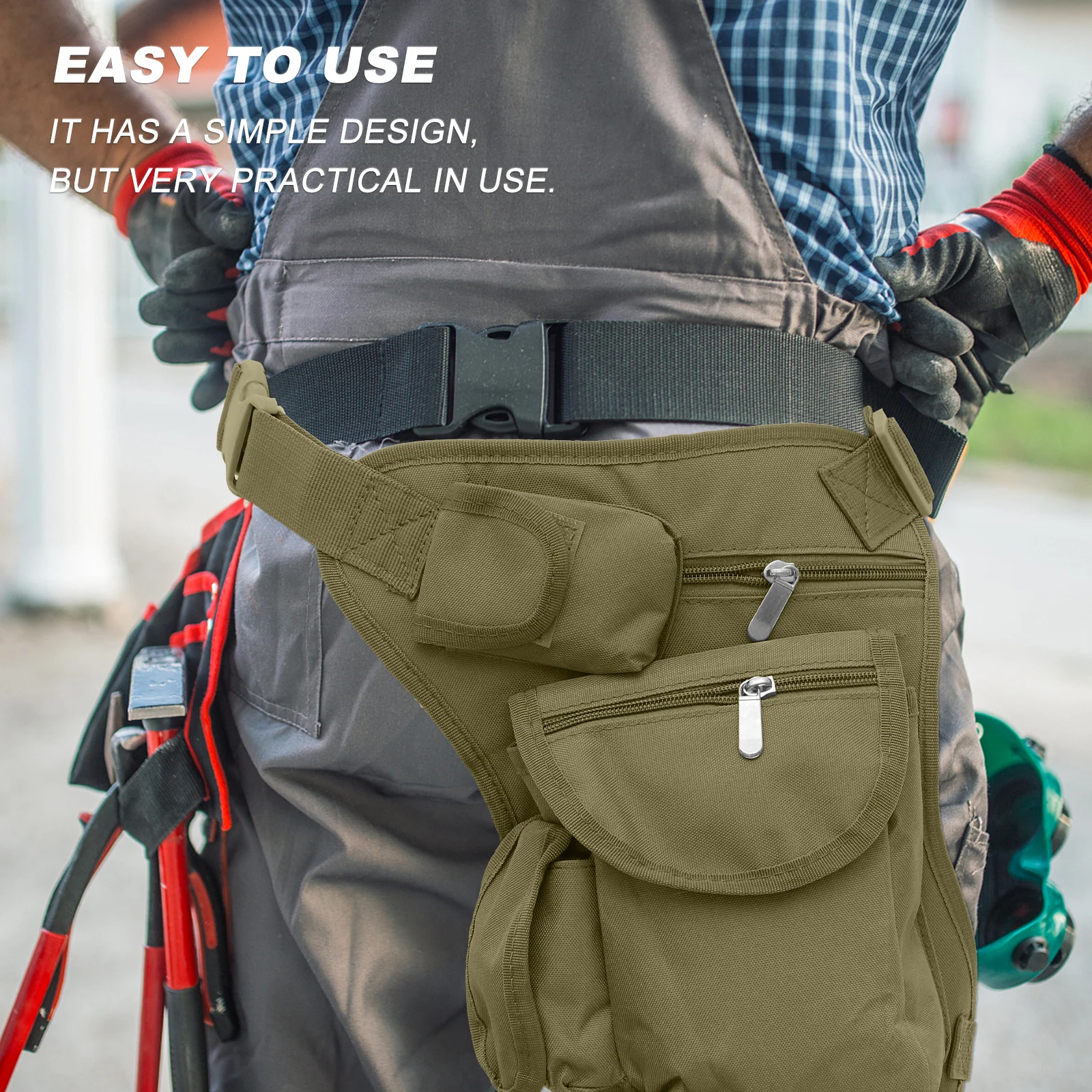 1 قطعة حقيبة متدلية الساق التدريب في الهواء الطلق الخصر الحقيبة مقاوم للماء حزمة قابل للتعديل الخصر حزام الساق للتخييم الصيد