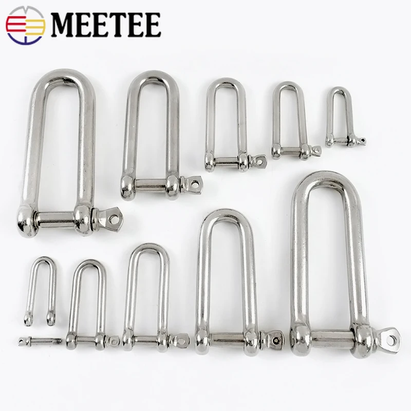 

2/5Pcs 304 Stainless Steel Extended D Ring Buckle Paracord Bag Adjuster Detachable Buckles Webbing Heavy Duty Connection Clasp