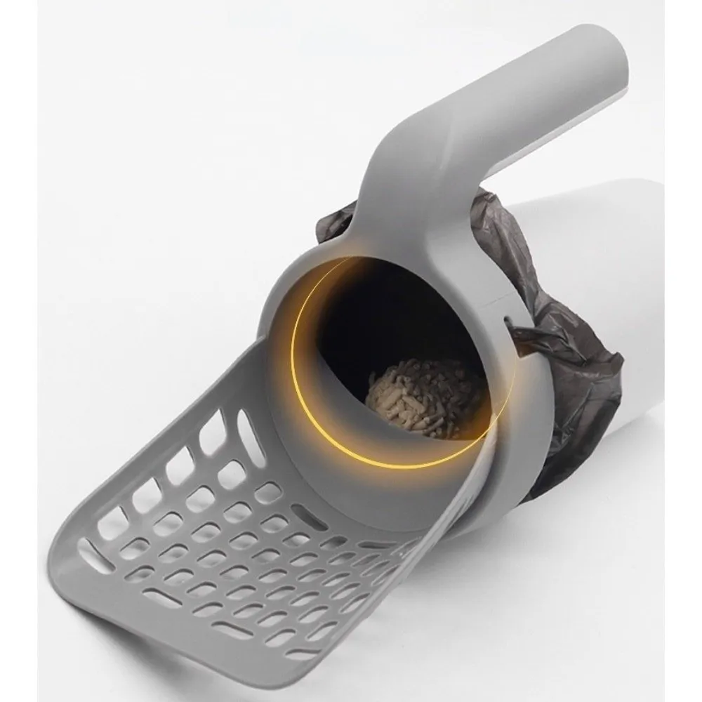 All-in-One Cat Litter Scoop Detachable Durable Cat Poop Scooper Long Handle Odor Isolation Cat Litter Shovel Cat Litter Box