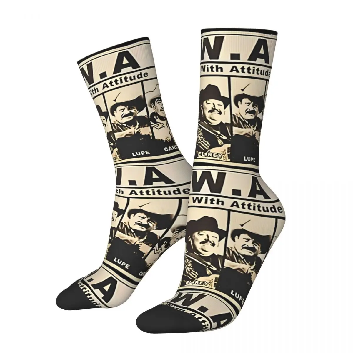 Nwa Nortenos With Attitude Stockings Pattern Gothic Socks Winter Anti-Slip Socks Women Men Running Soft Socks