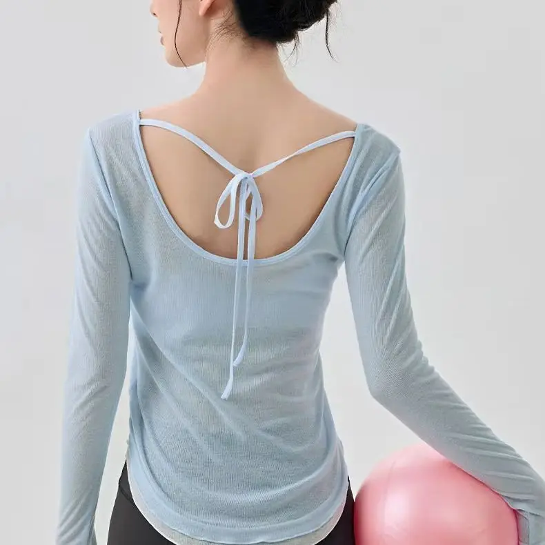 Frauen Langarm Sport Shirt Yoga Tragen Fitness T-Shirt Quick-dry Lauf T-shirt Workout Top Weibliche Gym Shirt Kleidung