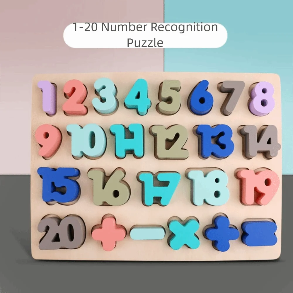 Matching Games 3D Wooden Board Mathematics Early Education Alphabet Number Puzzle Shape Cognition Colorful Puzzle Boys Girls
