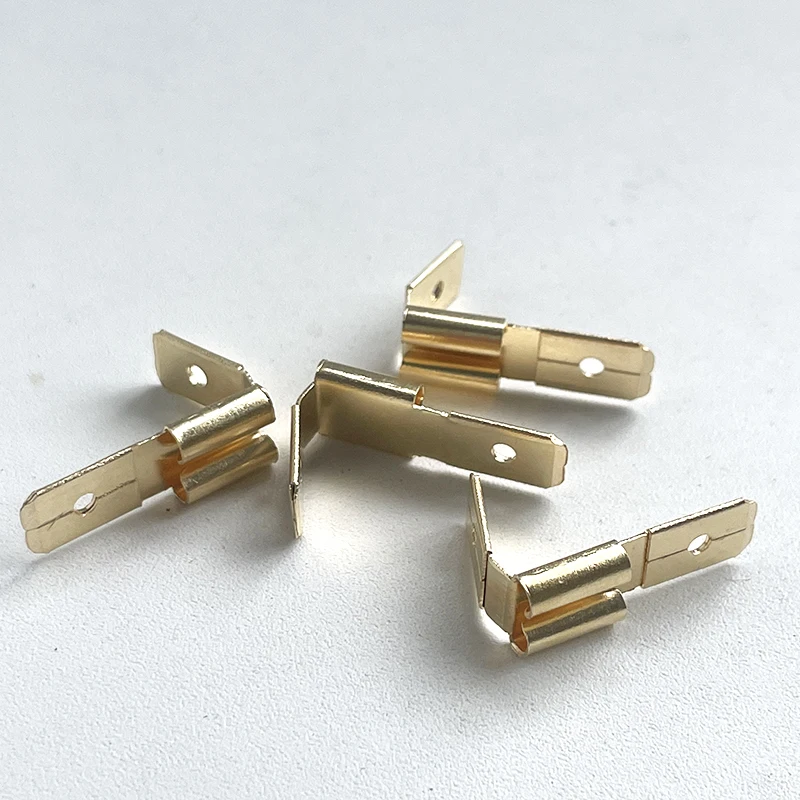 Piggyback Spade Connectors, 3 Way Adapter Dual Male to Single Female Brass Quick Disconnect Crimp  Terminals