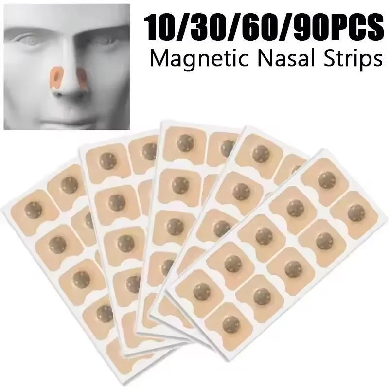 

30-120pcs Nose Breathing Patches Magnetic Running Nose Clips Suction Iron Nasal Strips Increase Air Reduce Snoring Tools