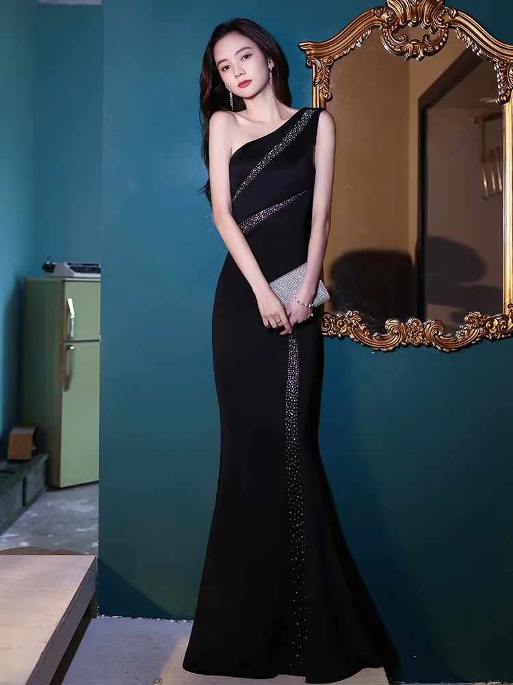 

Вечернее платье Ele Bla для женщин: роскошное, сексуальное, с юбкой-русалкой, средней талией и длинными рукавами