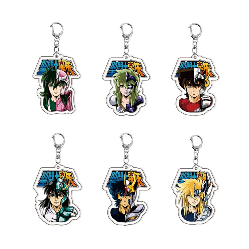 6-teiliges Set Anime Saint Seiya Legend of Sanctuary Cosplay Kostüm Acryl Schlüsselanhänger Anhänger Requisiten Zubehör Weihnachtsgeschenk