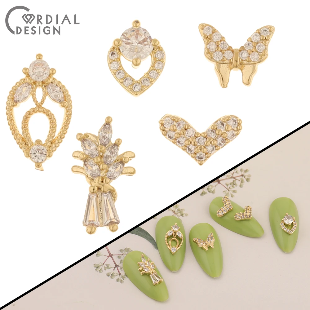 

Cordial Design 50Pcs Cubic Zircon/Genuine Gold Plating/DIY Making/Fingernail Accessories/Jewelry Findings Components/Hand Made