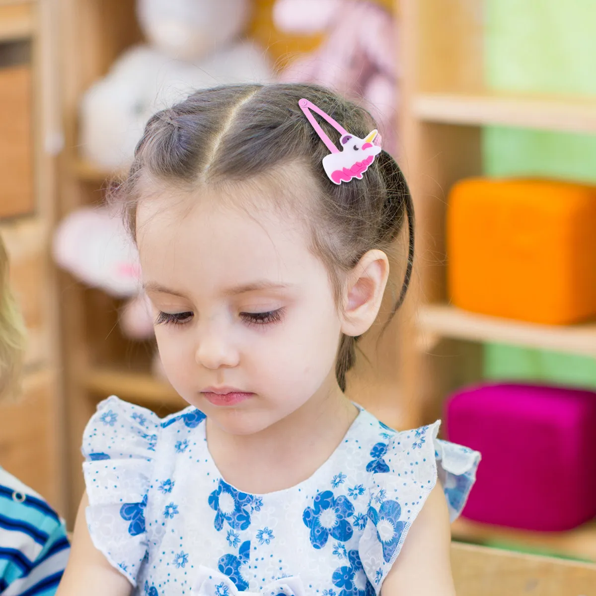 

Набор из 16 розовых заколок-единорогов и резинок для волос из прочного ПВХ для дня рождения и вечеринок в саду