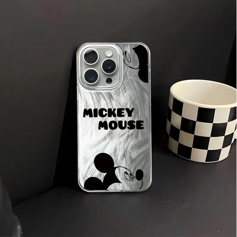 Mickey Mouse Minnie Luxe Hoesje Voor Apple Iphone 15 11 13 14 Pro Max 12 15 7 8 Plus X Xs Xr Veren Garen Telefoonhoes