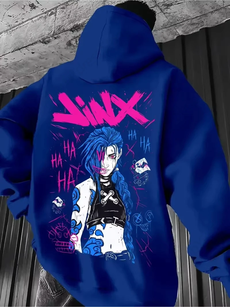 Anime Hoodie 3d Game Arcane League Jinx Print Graphic Hoodie Men Women Fashion Oversized Hoodies Sweatshirt Boy Coat JacketS NEW