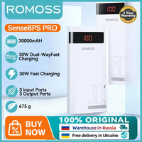 ROMOSS Sense 8PS Pro Power Bank 30000 mAh 30W PD20W Fast Charge External Battery 30000mAh Powerbank For Xiaomi 13 iphone 15