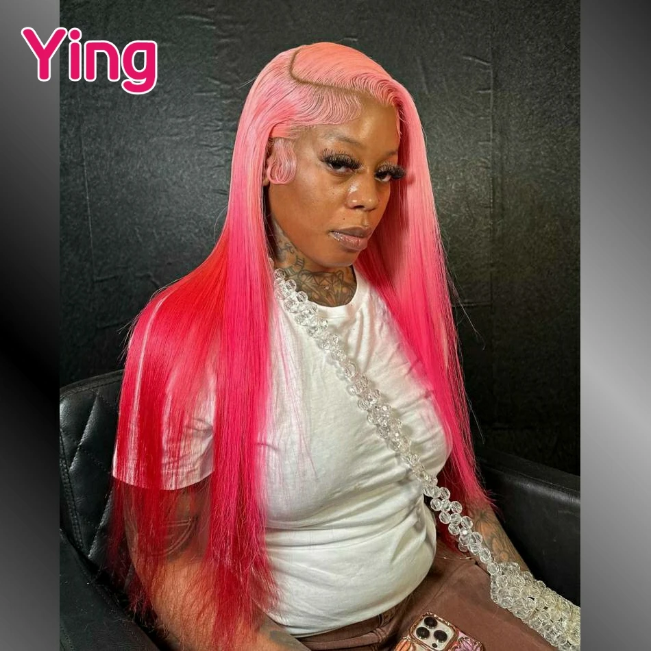 

Ying Hair Omber Pink Colored Remy 13x6 Lace Frontal Wig PrePlucked Bone Straight #613 Blonde 13x4 Lace Front Human Hair Wigs