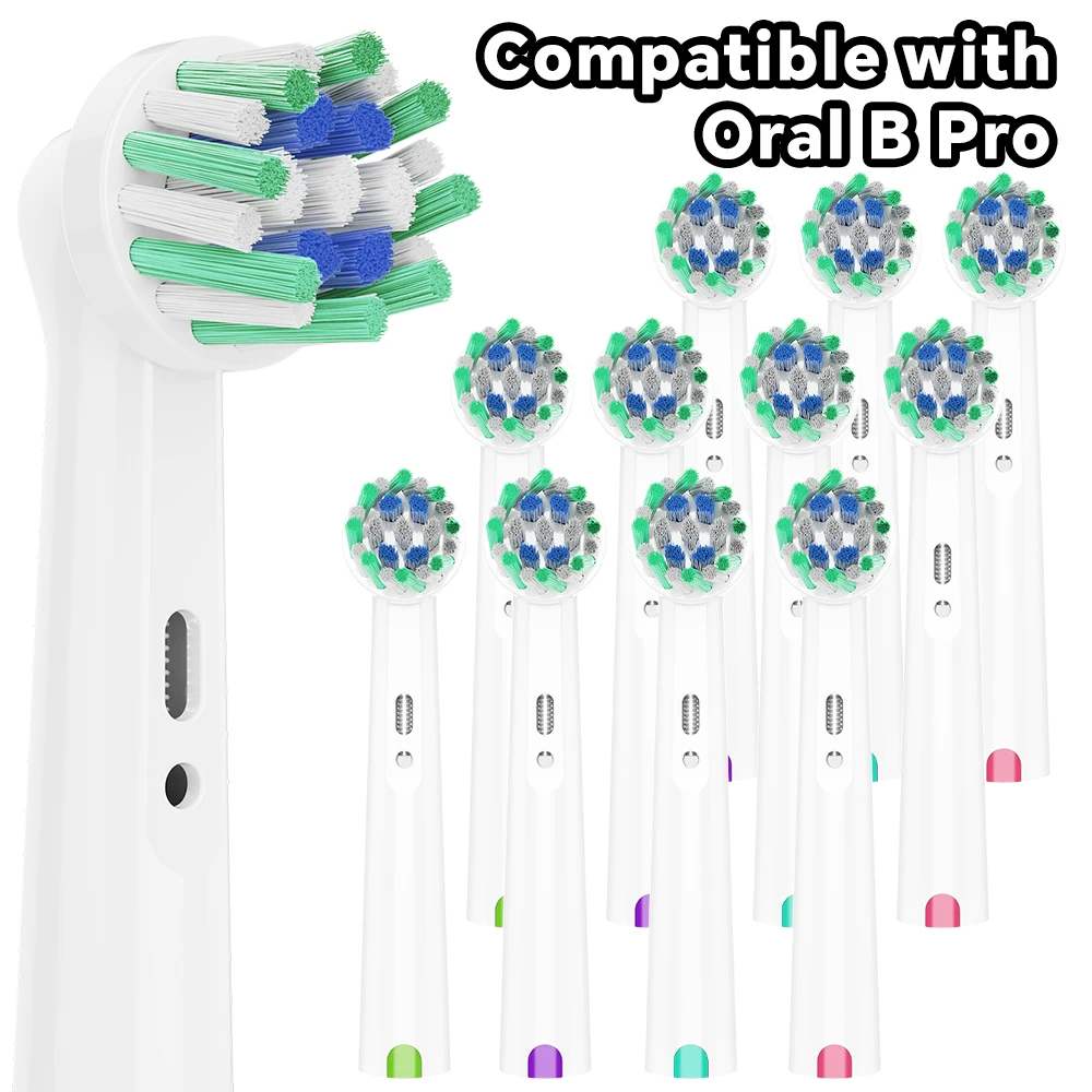 Cross Clean Brush Heads Compatible with Oral B Electric Toothbrush, Replacement Toothbrush Head for Pro 1000 100 1500