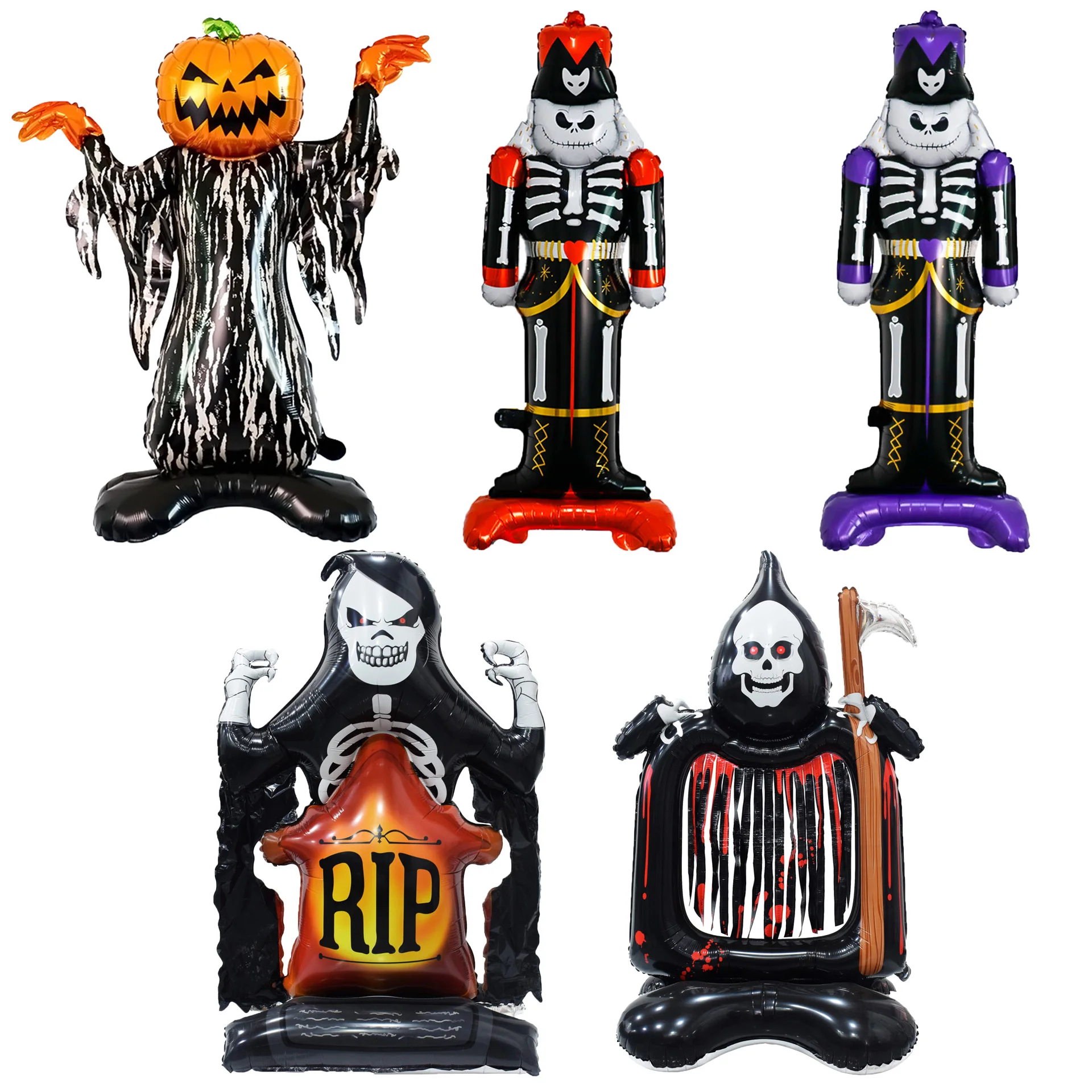 1 Satz riesiger stehender Halloween-Folien ballons, Geister kürbis ballons und Mumien ballons für Halloween-Party dekorationen zu Hause