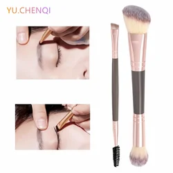 2Pcs Double-ended Eyebrow Brush Eyelashes Blush Brush Makeup Powder Brush Soft Hair Women Professional Foundation Beauty Tools