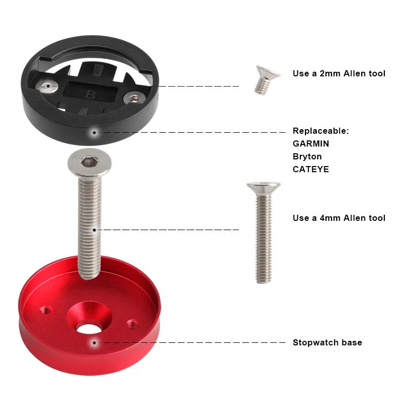 Soporte para ordenador de bicicleta, accesorio de montaje de tapa superior de vástago, cronómetro para Garmin/ Bryton/ CatEye, GPS, velocímetro, MTB