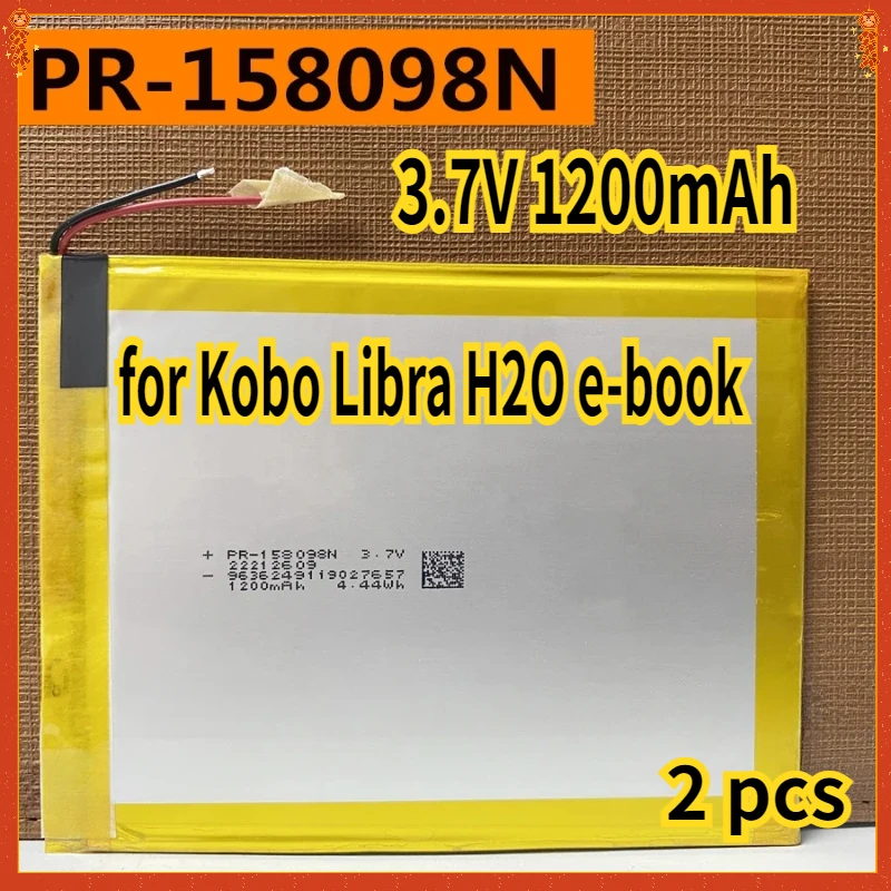 

2 Pcs 3.7V 1200mAh PR-158098N Rechargeable Li-ion Battery for Kobo Libra H2O e-book