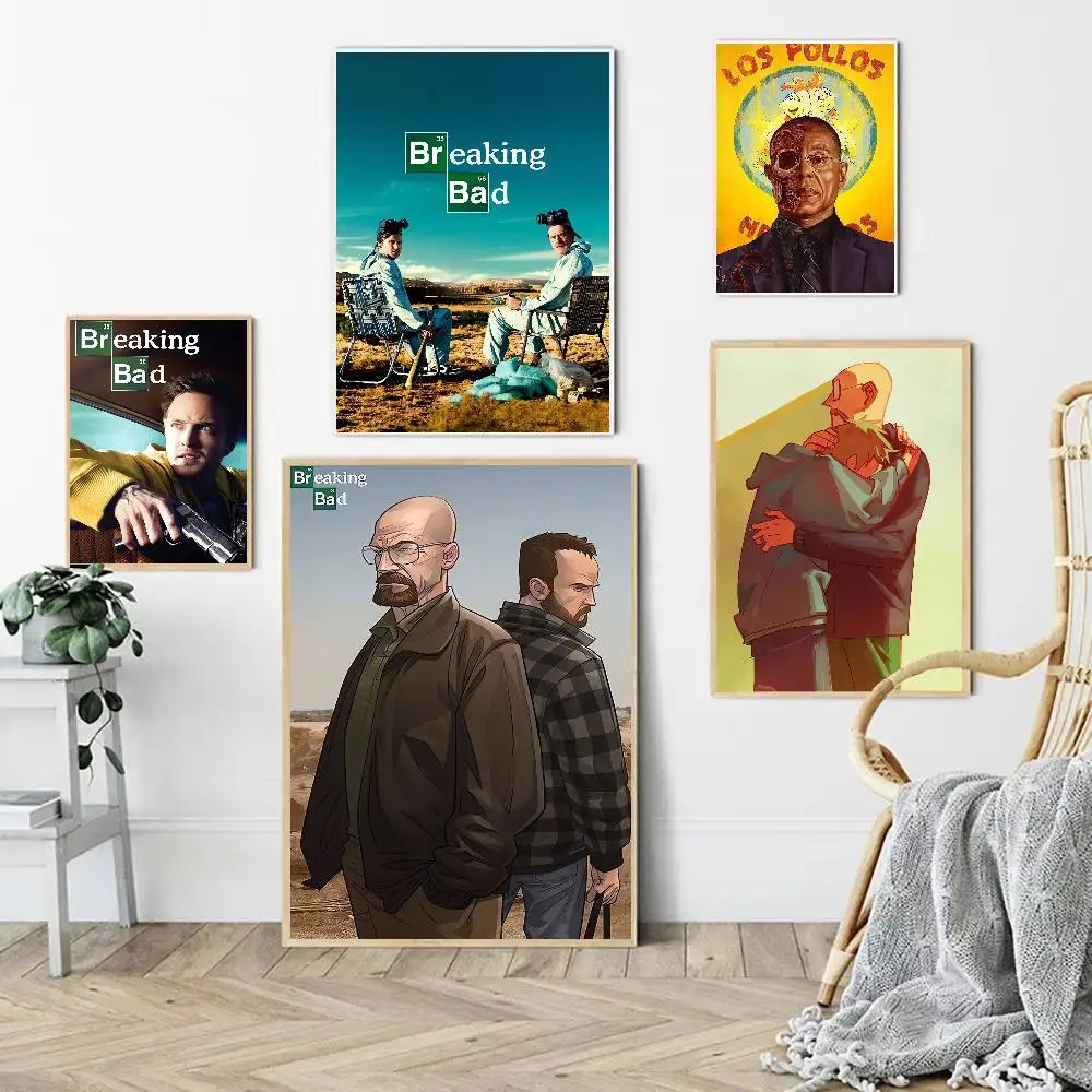 TV Drama Breaking Bad Anime Poster Waterproof Wall Art Sticker For Bar Living Room Vintage Room Decor Print Gift