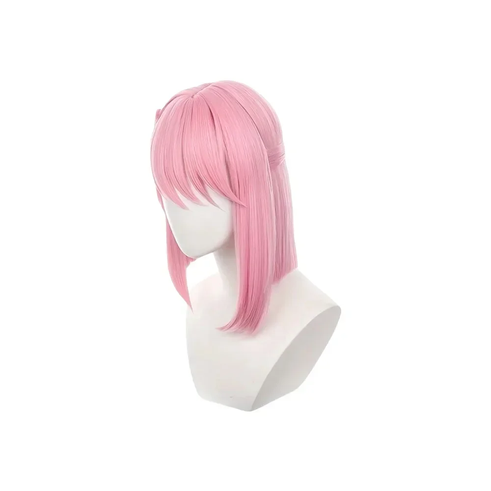 Wig Cosplay Charlotte Wig Sintetis Tahan Panas Pendek Merah Muda Wig Permainan Peran Anime Genshin Impact