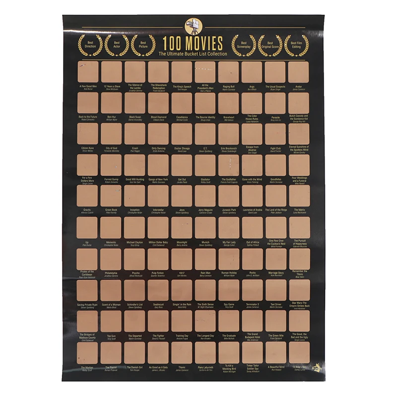 100 فيلم خدش ملصق فيلم خلفيات جدار تزيين لمحبي الأفلام