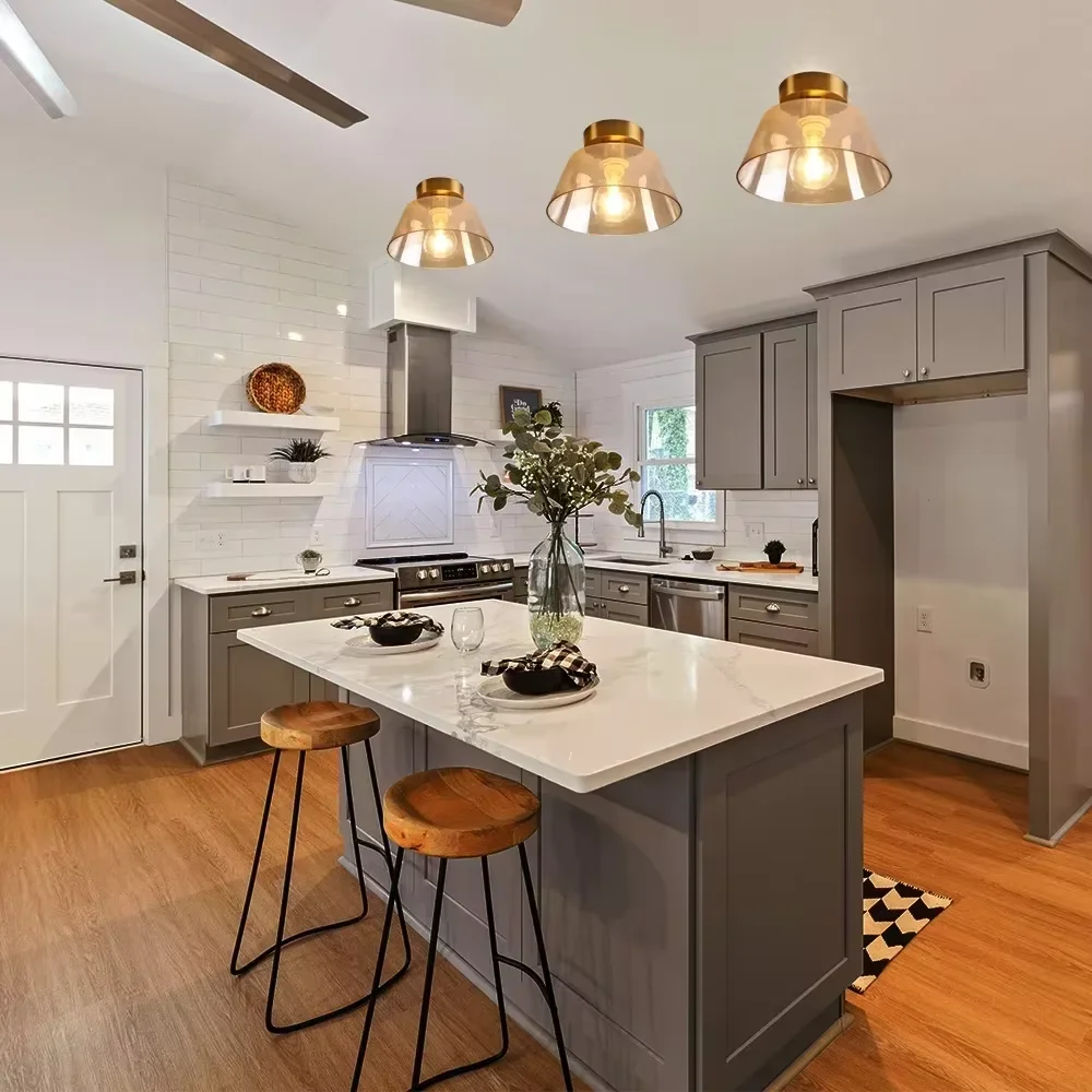 Modern Minimalist Glass Ceiling Light Nordic Texture LED Dinning Room Lamp Corridor Lustre Creative Living Room Lighting E27