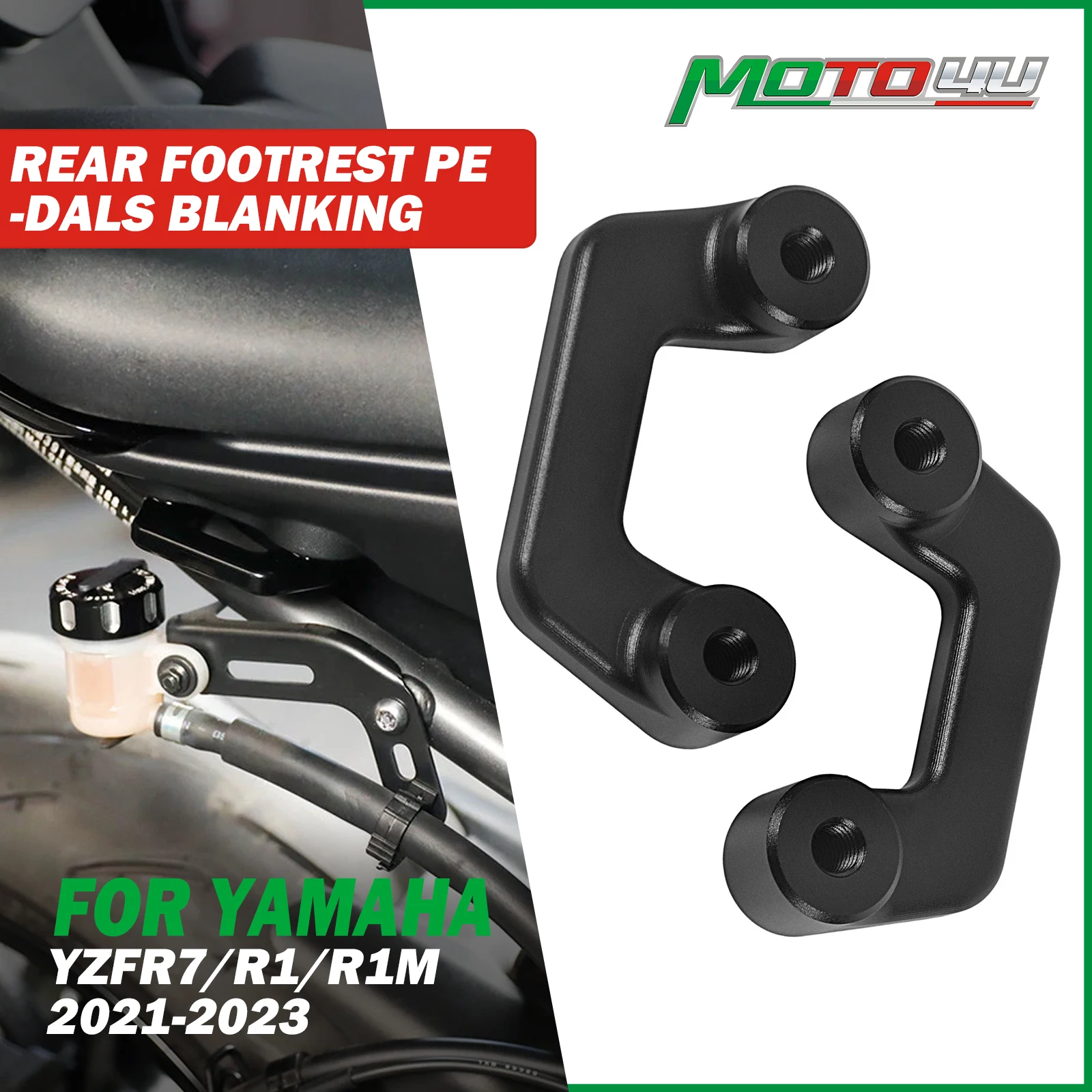 

Для YAMAHA YZF R7 R1 R1M 2021-2025 задняя подставка для ног, педали, заглушка для снятия подножки пассажира, комплект для удаления модификации мотоцикла