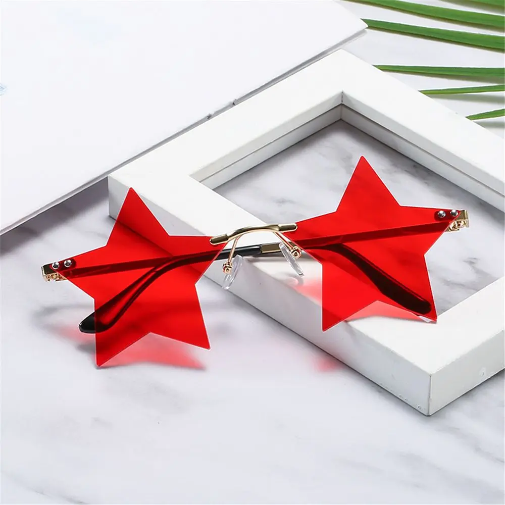 Funny Eyeglasses Pentagram Eyewear Star Shape Sun Glasses Party Glasses Rimless Sunglasses