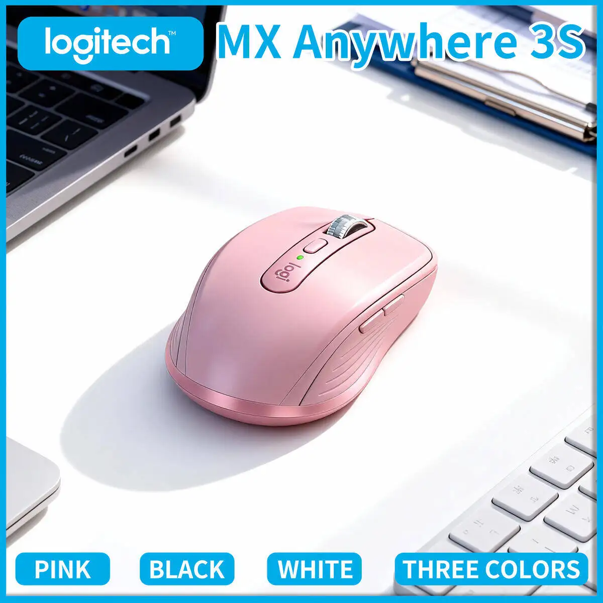 

Professional Logitech MX Anywhere 3S - 8K DPI Darkfield, MagSpeed Scroll, Silent Click, Anti slip, Office Use for Client Meeting