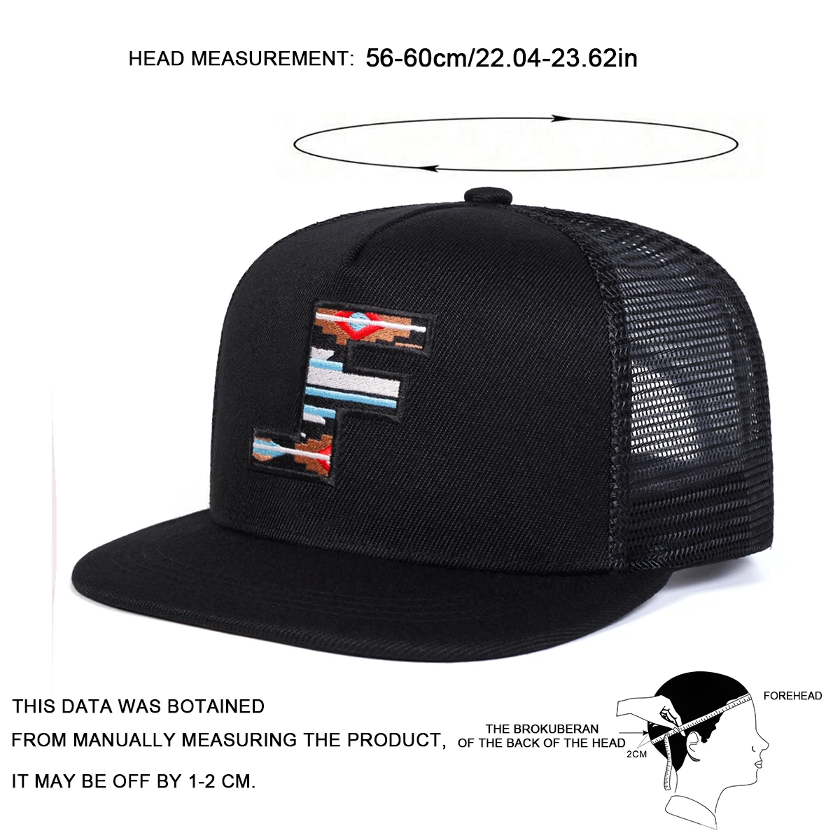 Cappelli a rete hip-hop con ricamo lettera F unisex Cappellini da baseball casual regolabili per esterni primaverili ed estivi Cappellino sportivo per protezione solare