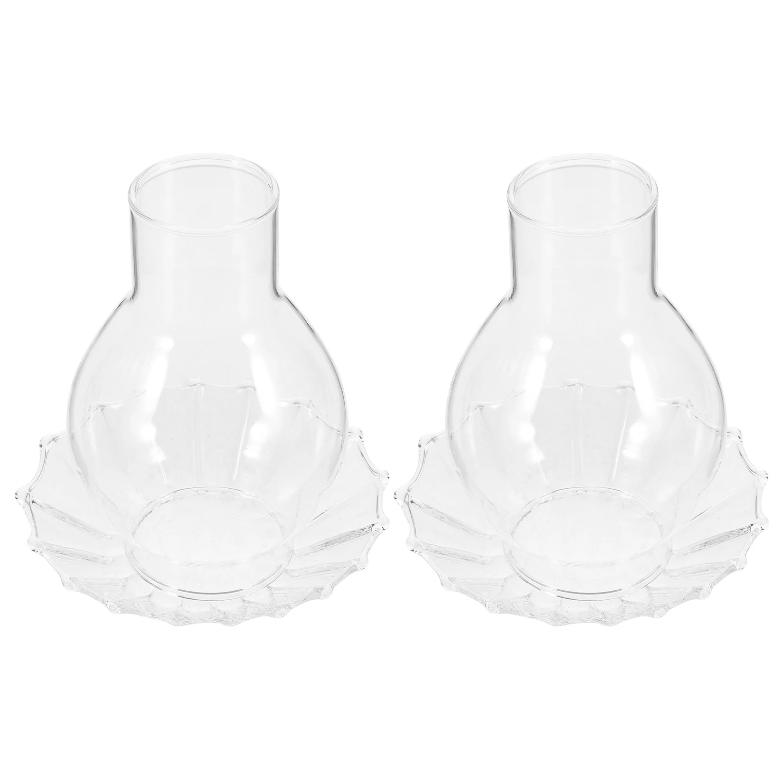 مجموعتان من حوامل شمع الزجاجية المقاومة للرياح، أغطية زخرفية شفافة عتيقة، ظلال شمع زجاجية شفافة