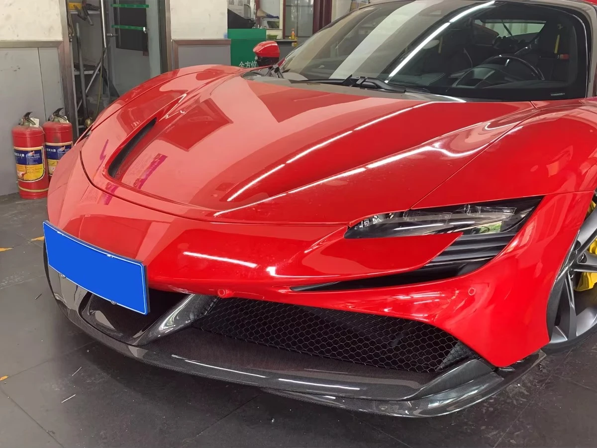 SF90 OEM Style Automotive Accessories Dry Carbon Fiber Auto Parts Front Bumper Front Spoiler Front Lip