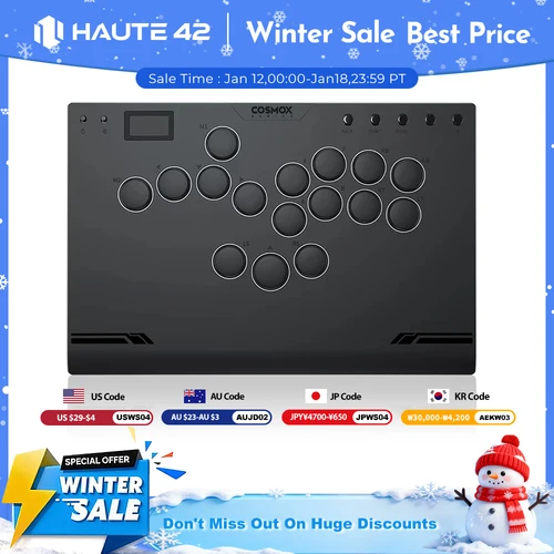 Controlador sin palanca Hitbox de aleación de aluminio Haute42 M Gen2, palo Arcade sin adhesivo para PC/Ps4 /Ps5, controlador de lucha Hitbox