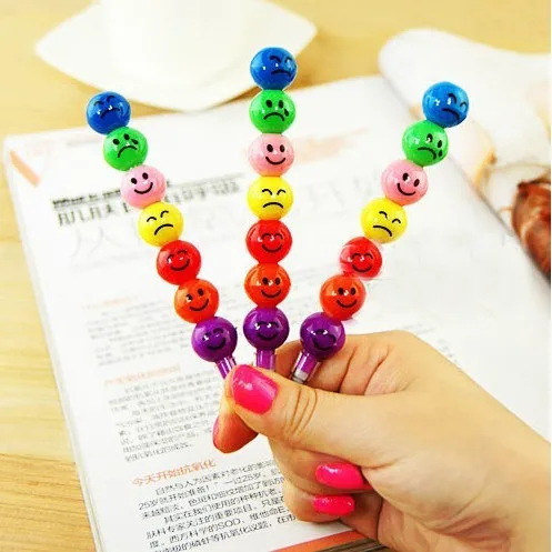 Wholesale Creative Stationery Rock Sugar Gourd  7 Sections Pencil Cartoon Crayon Wholesale Student Prize