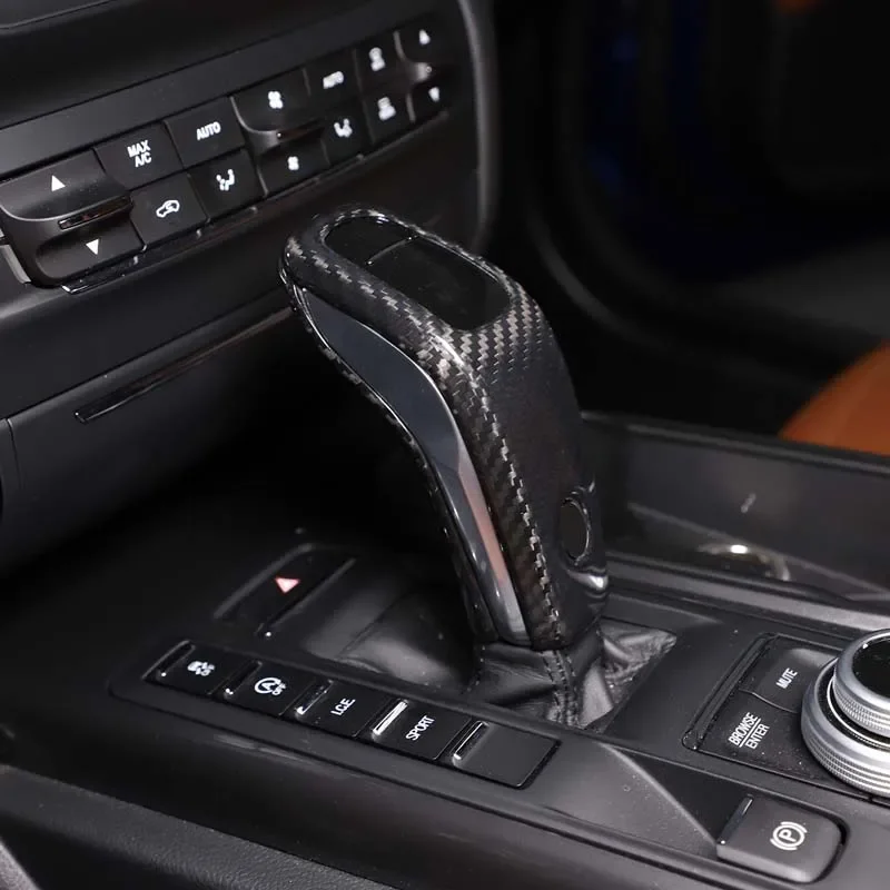 Vera fibra di carbonio Per Maserati Ghibli Levante Quattroporte 2019-2023 auto Gear Shift Testa Pomello Della Copertura adesivo accessori auto