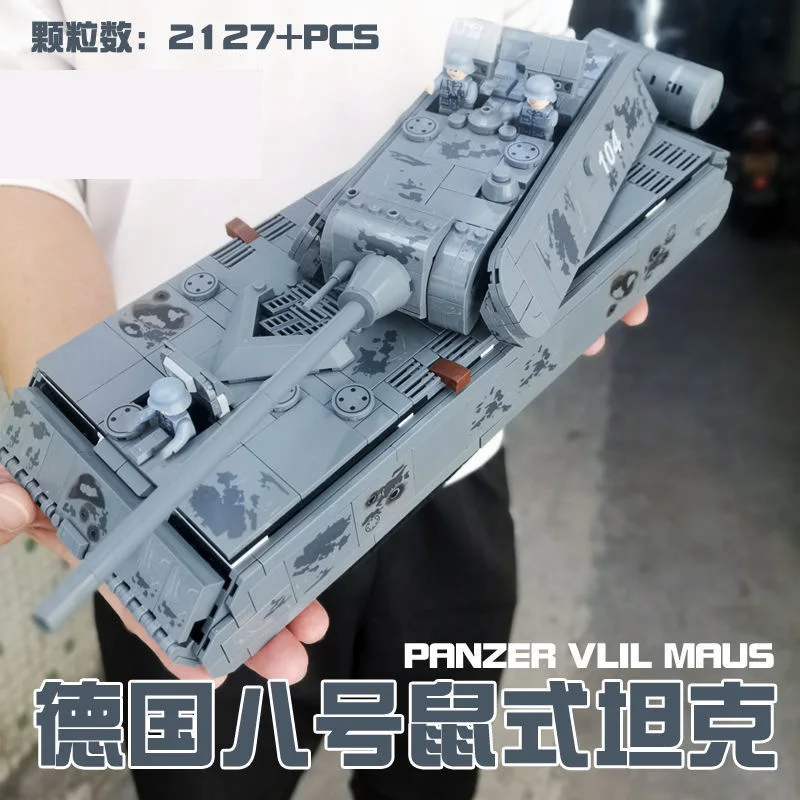 

Panlos 628009 WW2 German Panzer VIII Maus Tank Model Military Battlefield Series Adultes DIY Toys Building Blocks Boys gifts