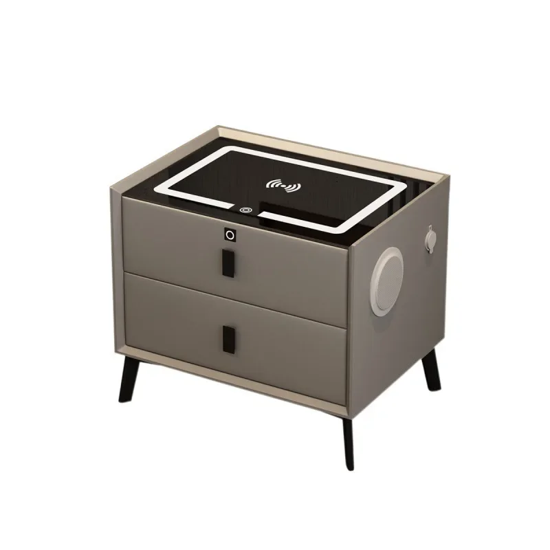 Smart Bedside Table Bedroom Furniture Wireless Usb Charging Locker Drawer Smart Speaker Bedside Table