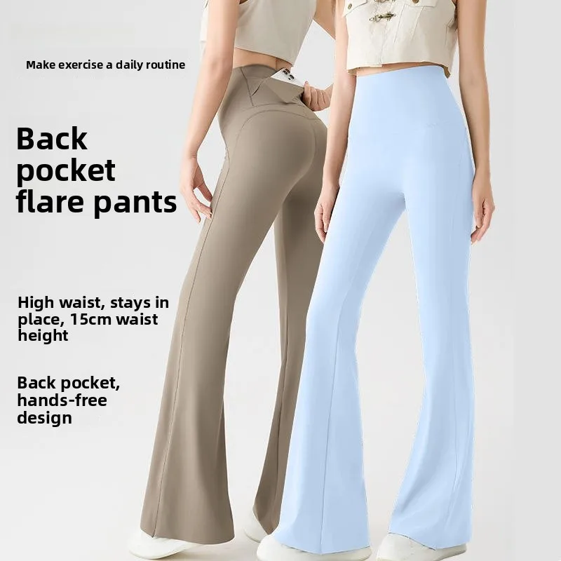

Брюки для йоги с высокой талией и карманами, спортивные повседневные длинные брюки для женщин, леггинсы однотонного цвета
