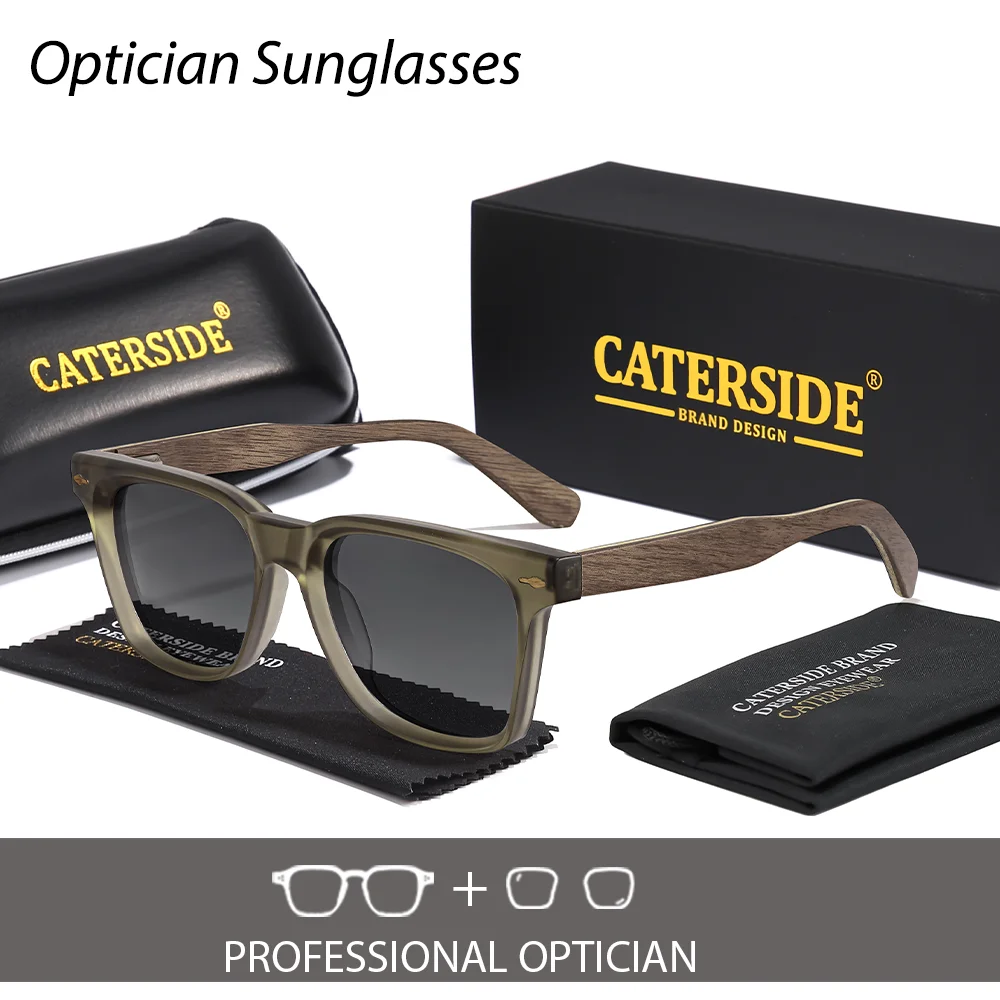 

CATERSIDE мужские поляризационные оптические очки по индивидуальному заказу с квадратными линзами, очки по рецепту, женские ретро-модные очки для близорукости UV400