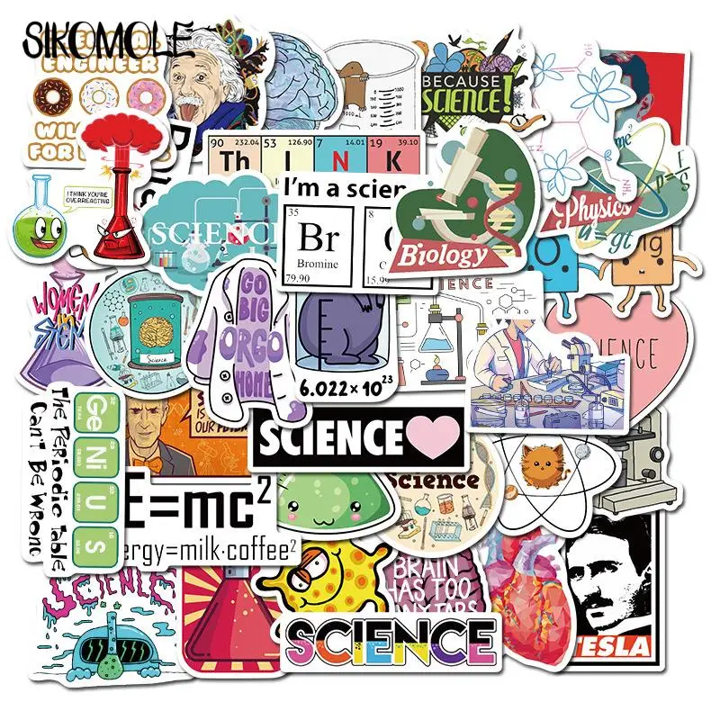 10/30/50PCS Science Chemistry Biology Laboratory Research Stickers Desk Suitcase Case Chidren DIY Toy Decal Graffiti Stickers F5