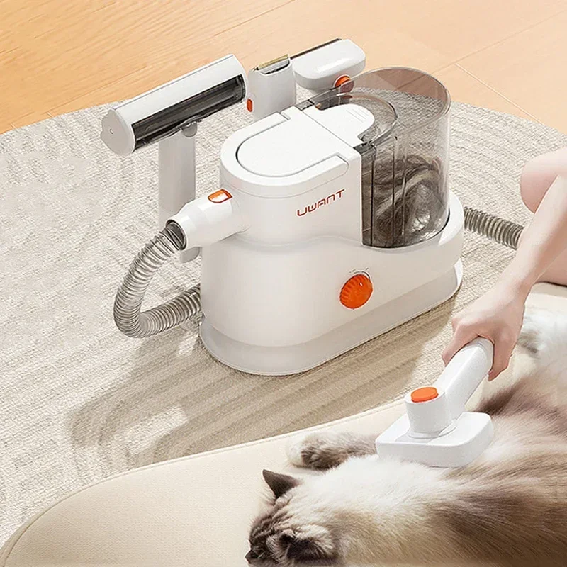 UWANT Pet Hair Vacuum Cleaner 2.5L Capacity Larger Pet Hair Dust Cup Pet Grooming Vacuum & Dog Grooming Dog Brush Kit