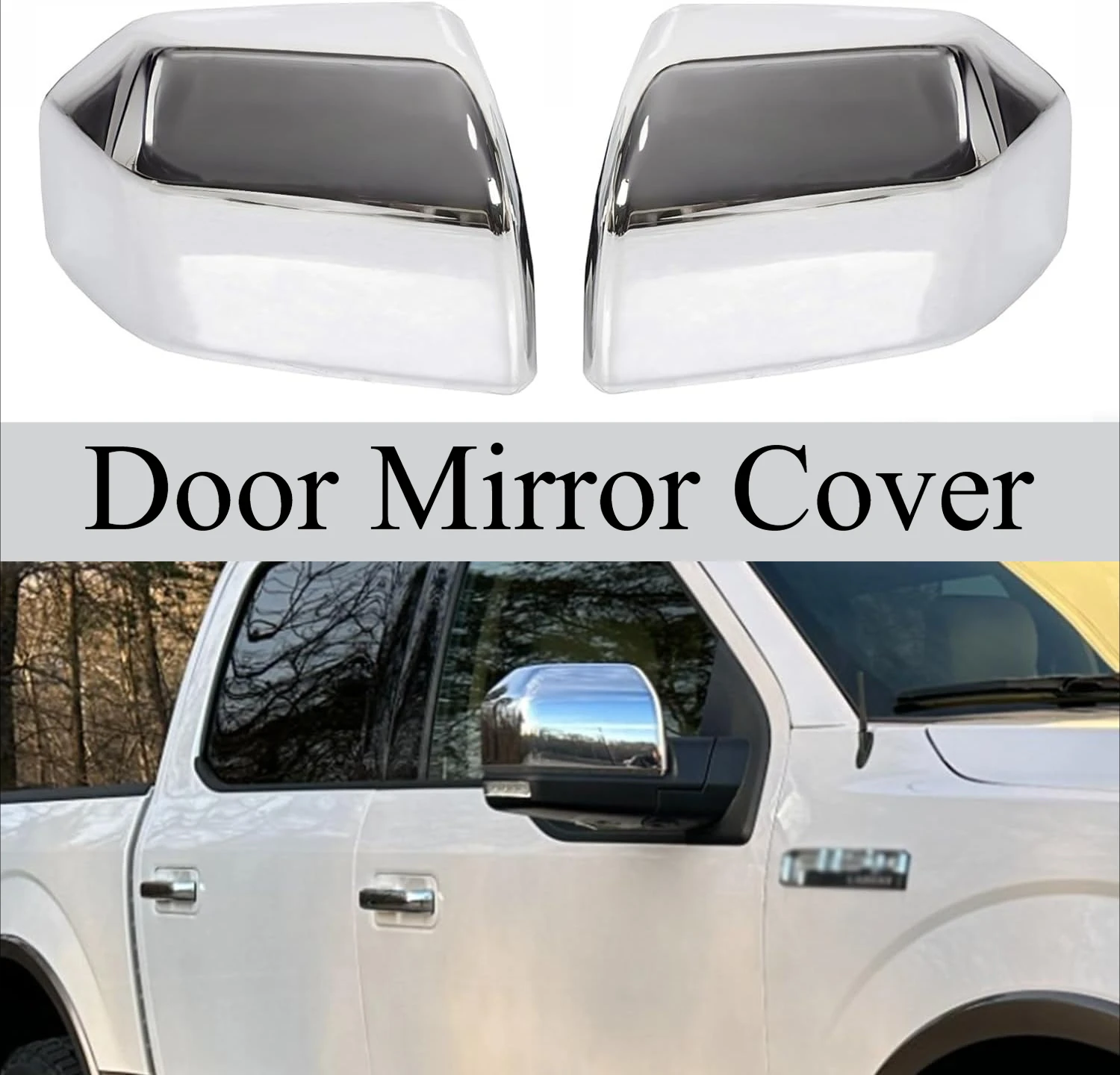 

Накладки на зеркала заднего вида, совместимые с Ford F150 2015-2020 (2/4-дверные пикапы), внешние аксессуары