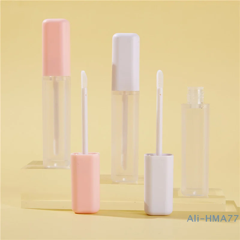 1/2Pcs Frosted Empty Portable 7ML Thick Wand Lip Gloss Tube Plastic Lip Glaze Tubes Square Cosmetic Packing Container