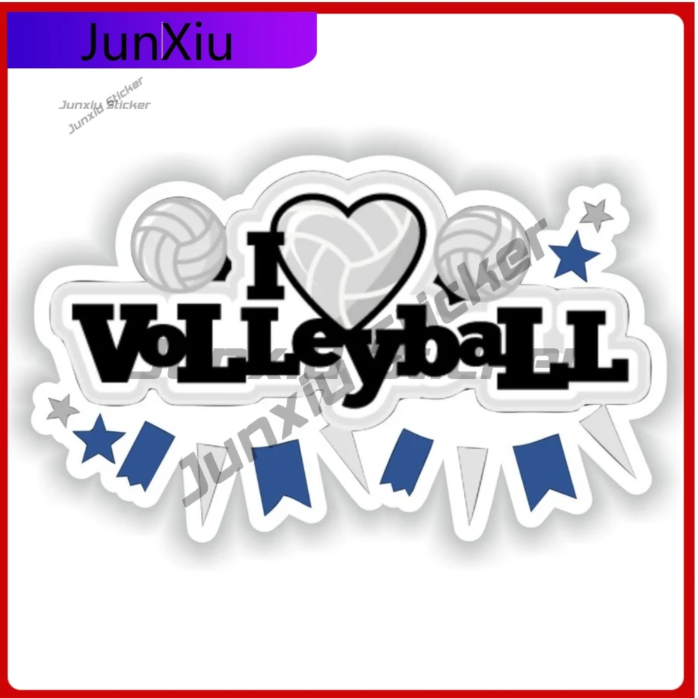 

I Love Volleyball Sticker Sports Enthusiast Vinyl Decals Custom Decals Sticker For Car Rear Bumper Personalized Stickers Waterpr