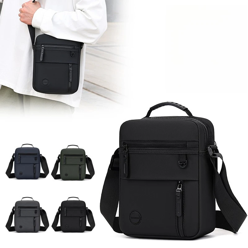 

Waterproof Oxford Men's Crossbody Bag Large Capacity Portable Horizontal Version Shoulder Bag for Casual Travel