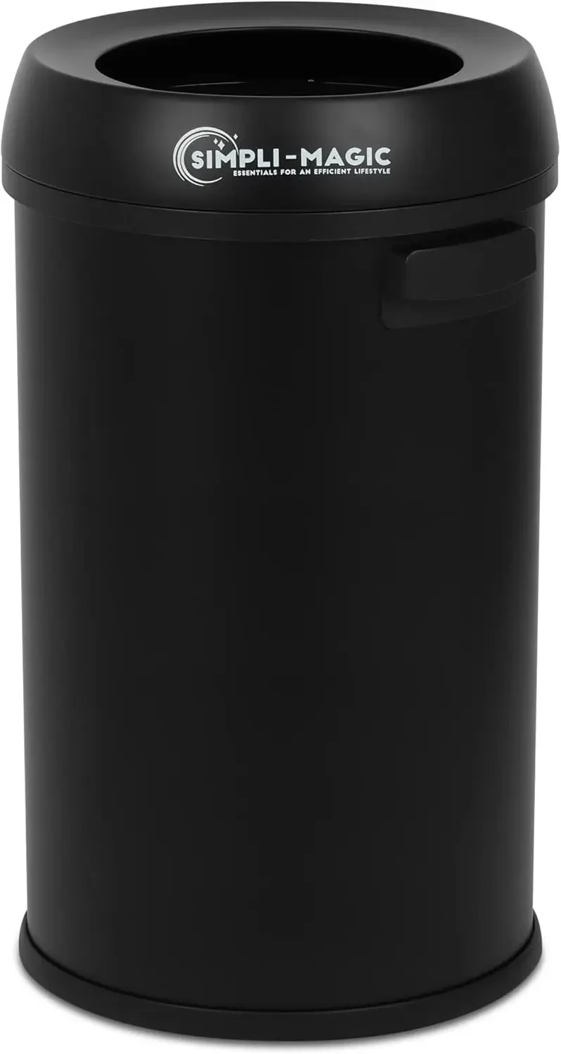 

SIMPLI-MAGIC 79500 Open Top Trash Can, Commercial Grade, 65L Capacity, Extra Large, Black