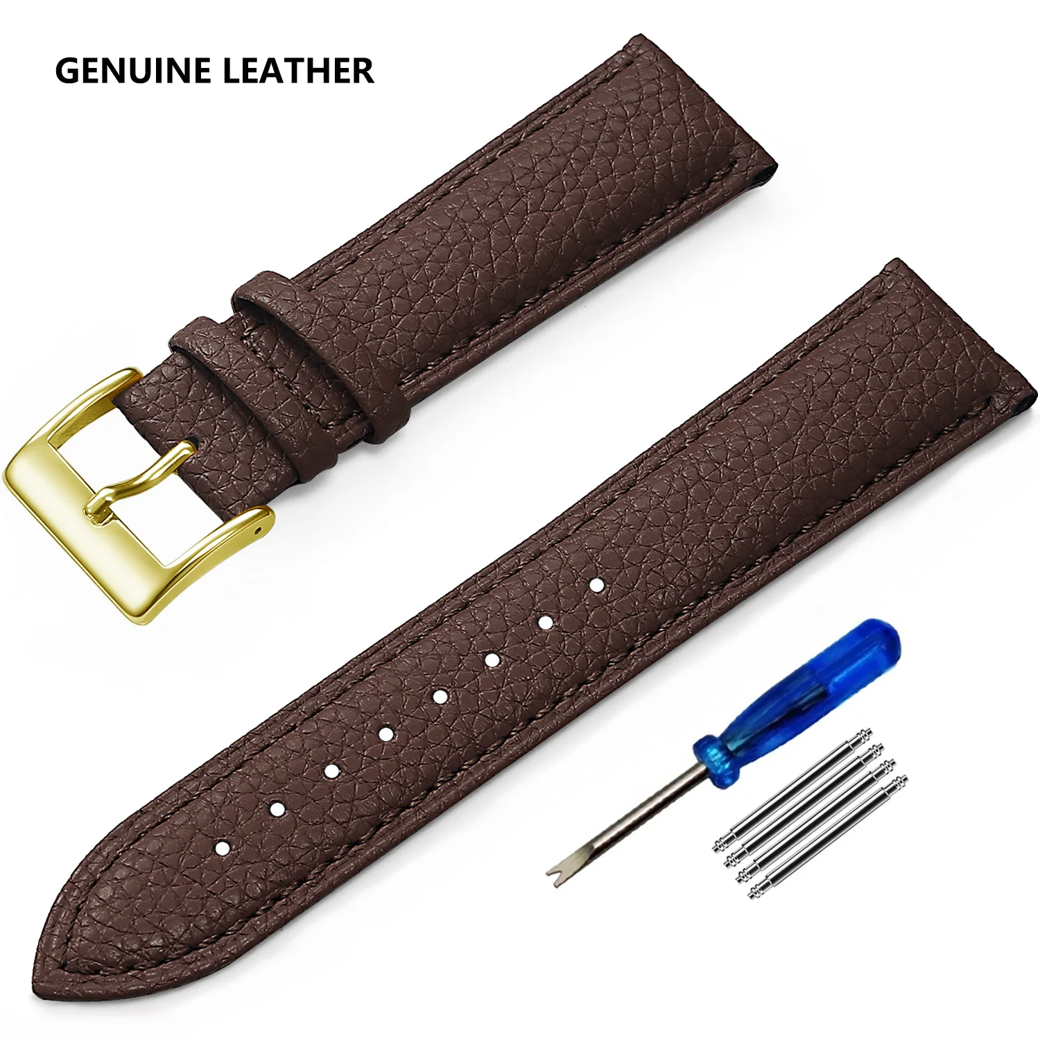 Genuine Leather Watch Band, Multiple Sizes