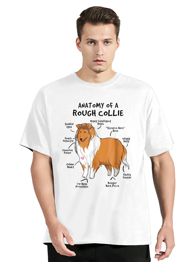 SWomenbeauty Anatomy of A Rough Collie Funny Dog Puppy Gift T Shirt Fashion Cotton Tees Women Men Oversized T-shirt Clothing