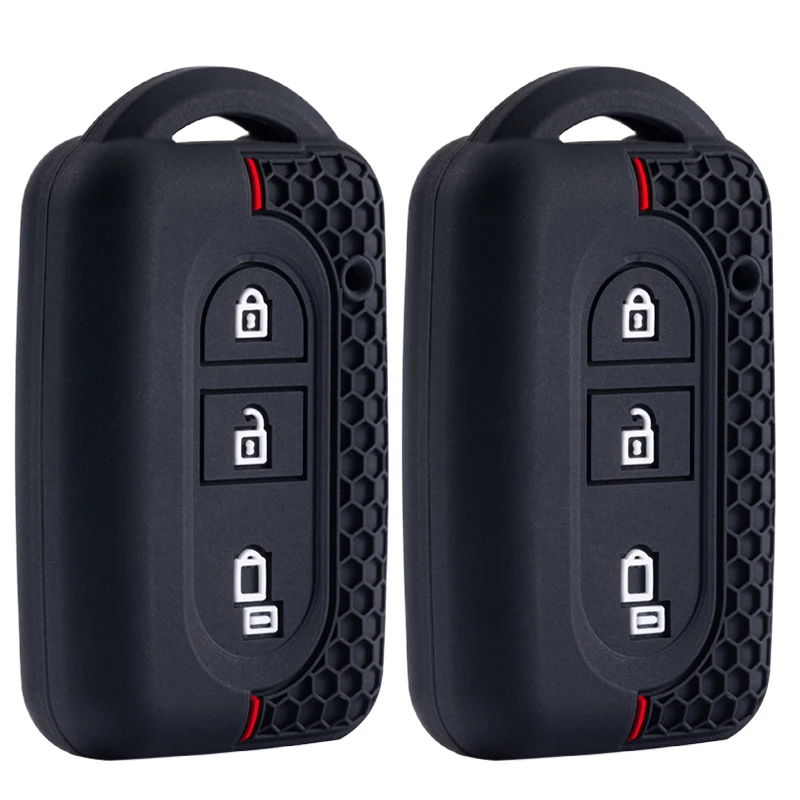 Capa de proteção de chave de silicone com 2 botões para Nissan Micra X-trail Qashqai Juke Duke Pathfinder Note Capa de chave remota